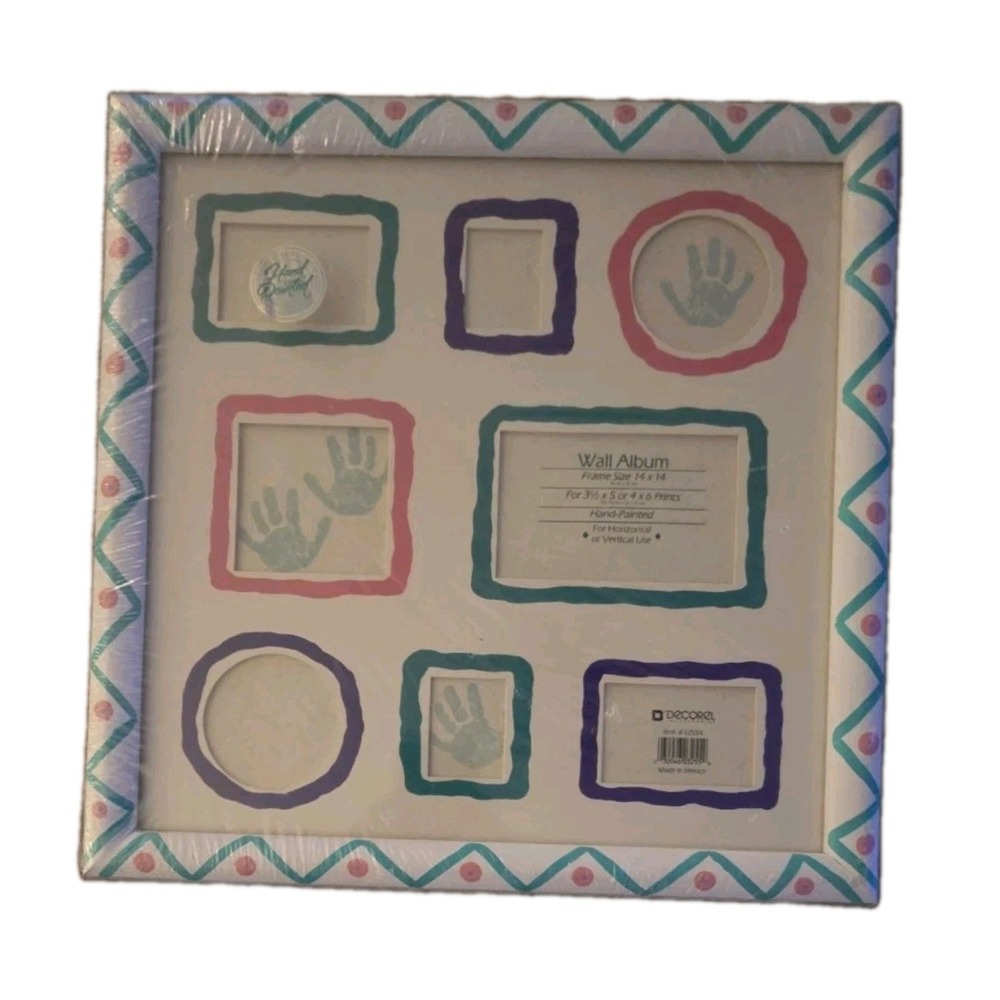 Decorel 14x14 Wall Album Collage Picture Frame 8 Openings Colored Vintage